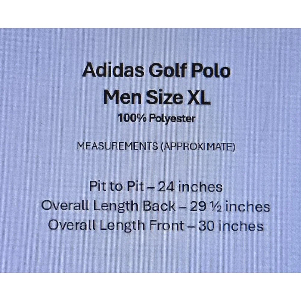 Adidas Golf Polo RN88387 Mens XL Heather Blue Short‎ Sleeve Performance
